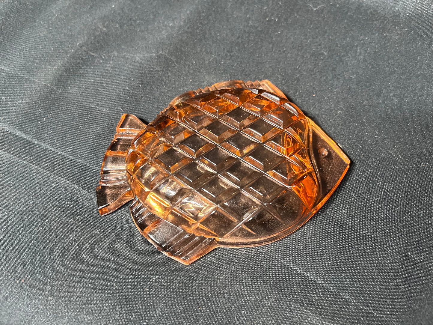 Coloured Glass Ash Tray Fish Shaped - Green, Blue, Orange, Pink