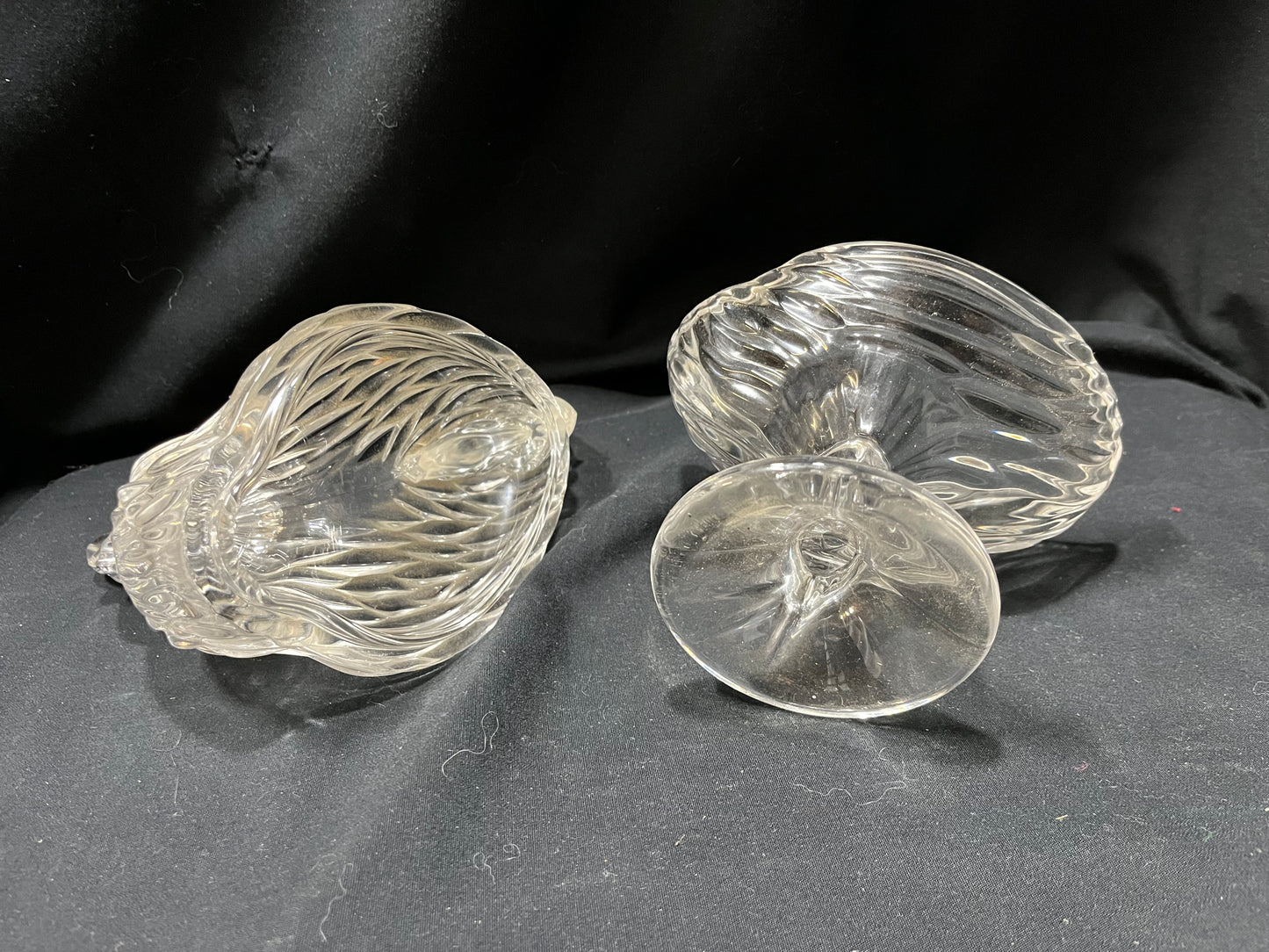 Clear Glass Rooster Candy Dish with Lid / Two Piece