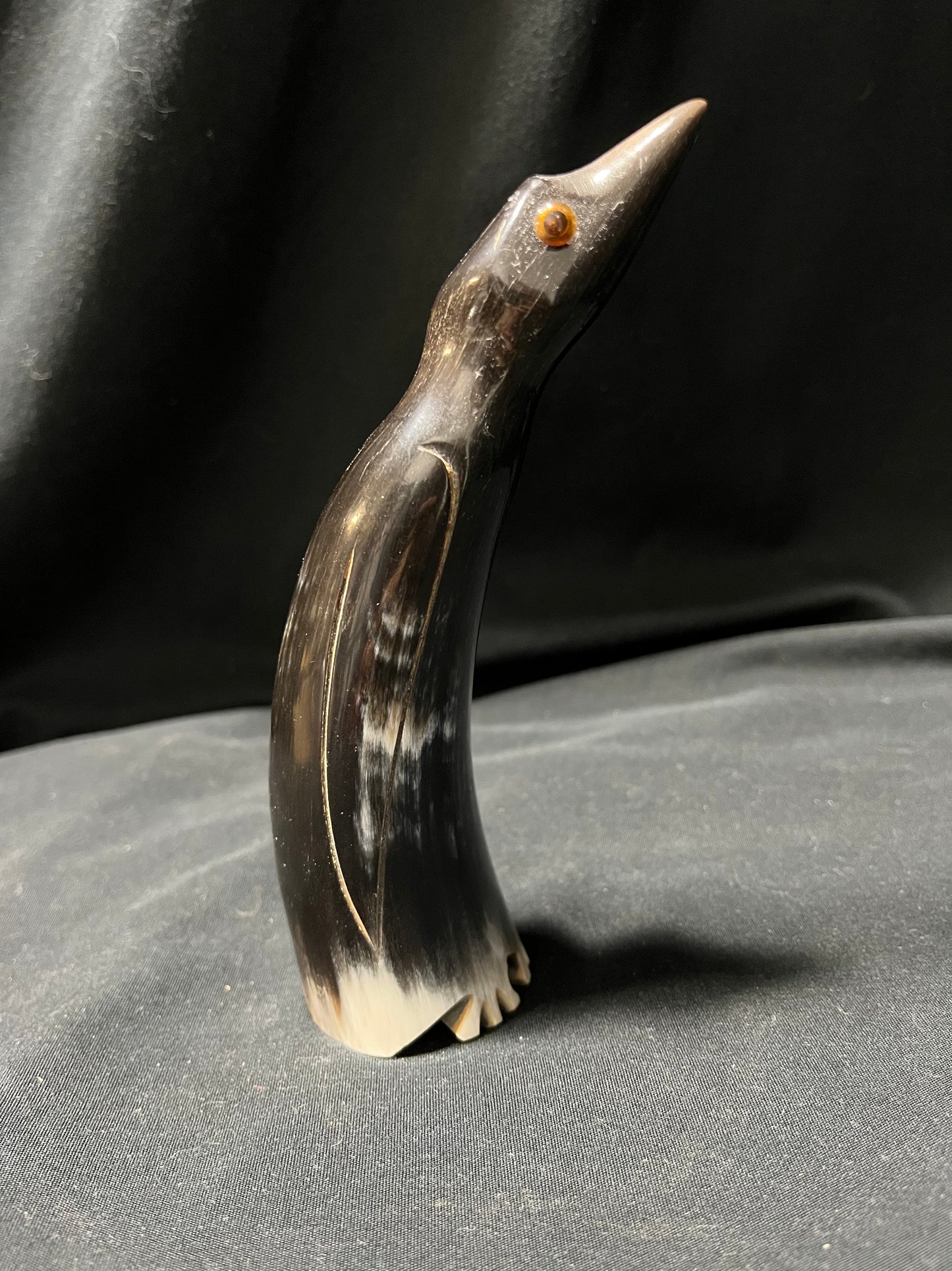 Penguin Pair - Hand Carved Bovine Horn