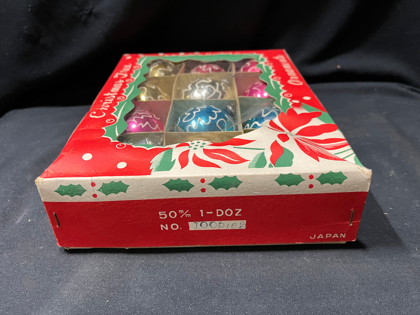 Vintage Glass Christmas Tree Ornaments - One Dozen (12)