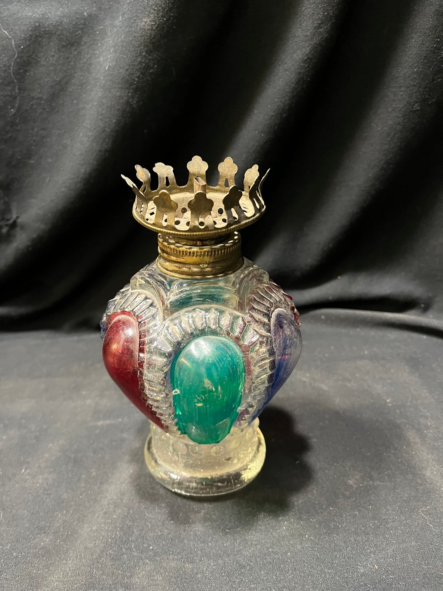 Vintage Kerosene Oil Lamp, Multi Coloured