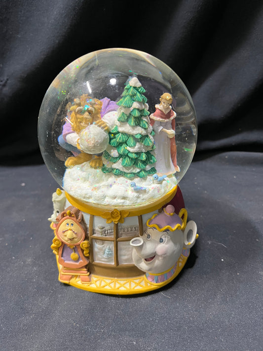 Enesco Disney Musical Snow Globe, Beauty and the Beast Winter Scene