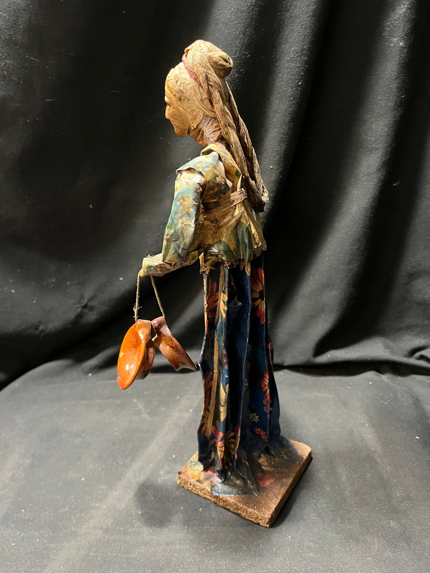 Mexican Folk Art Paper Mache Old Lady Villager