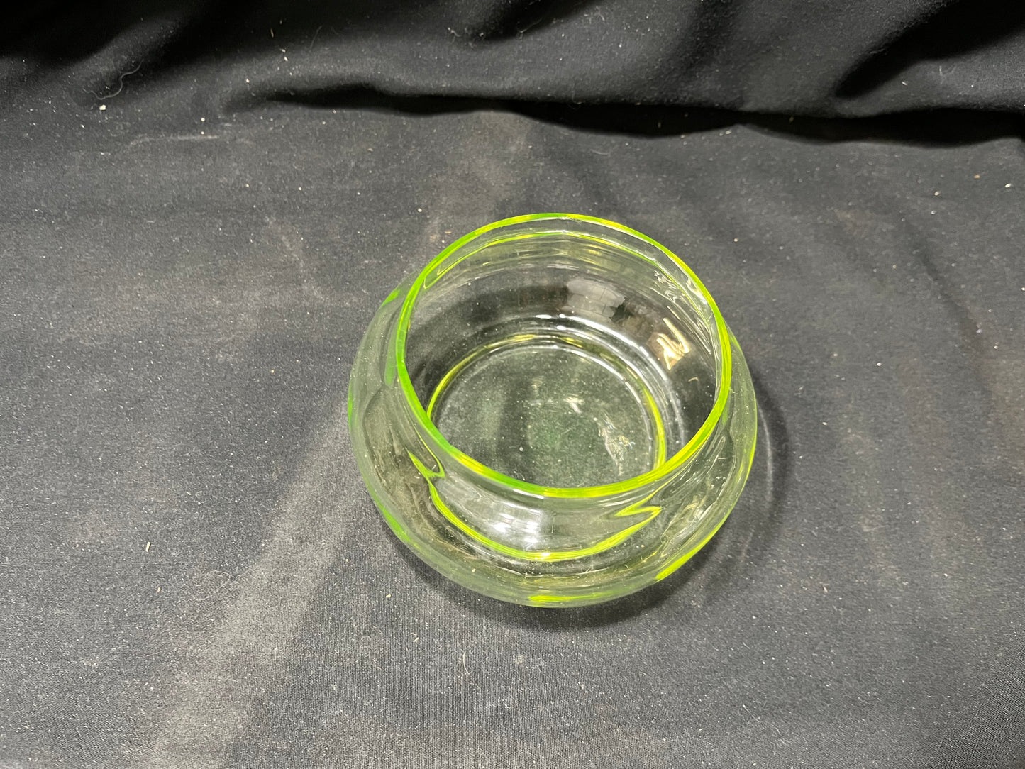 Small Uranium Glass Bowl, Green