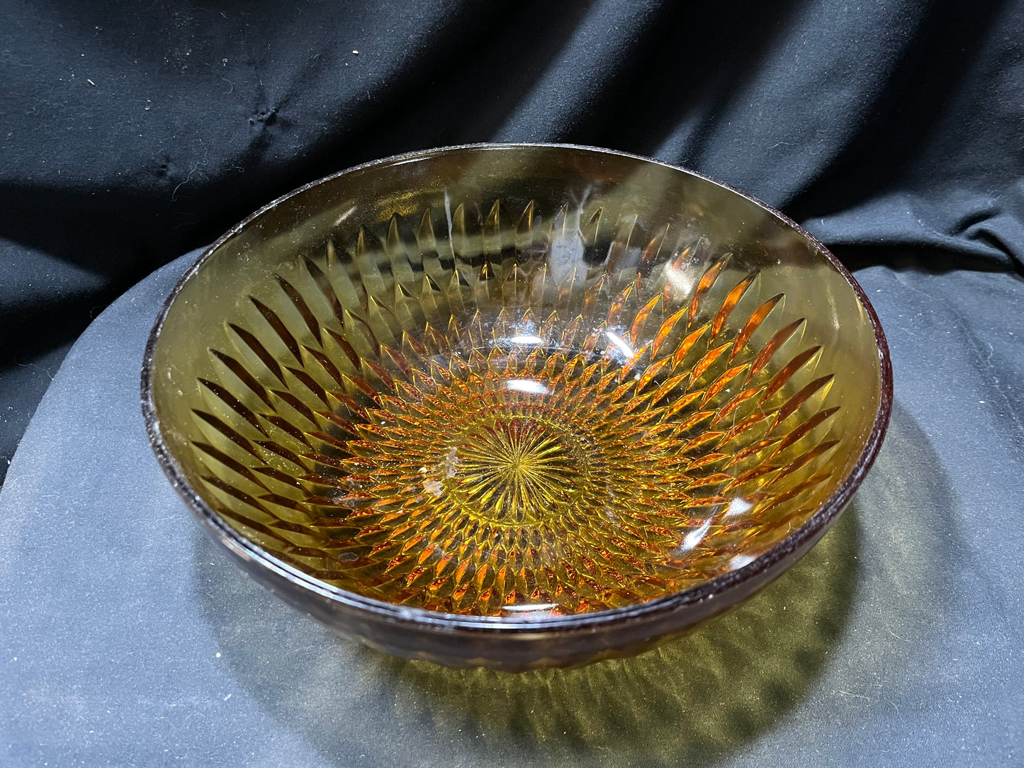Indiana Glass Mount Vernon Amber Glass Salad Bowl 10.5"