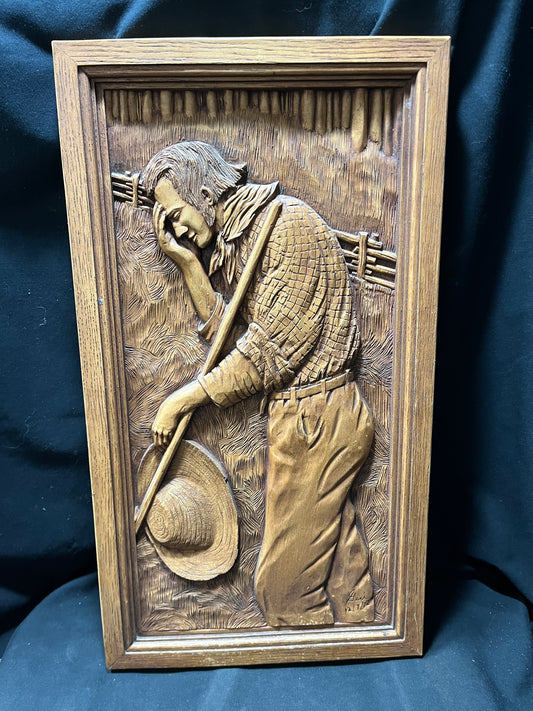Carved Wooden Wall Hanging Made in Quebec - Man