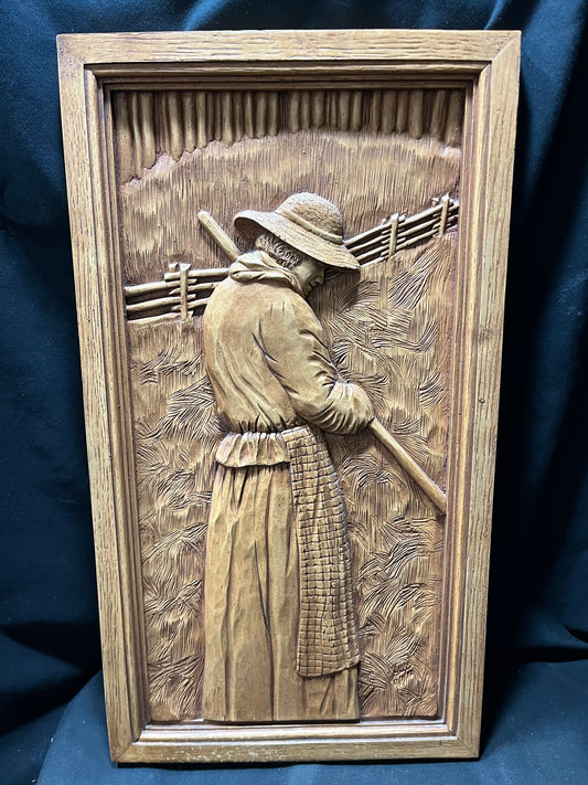 Carved Wooden Wall Hanging Made in Quebec - Woman